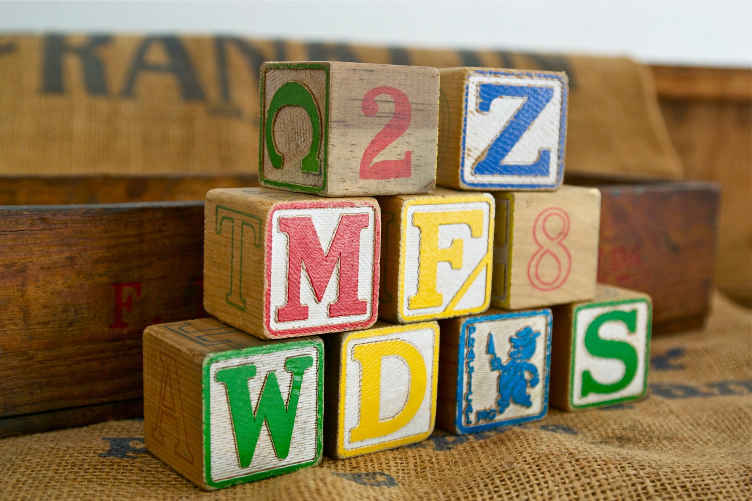 vintage alphabet blocks