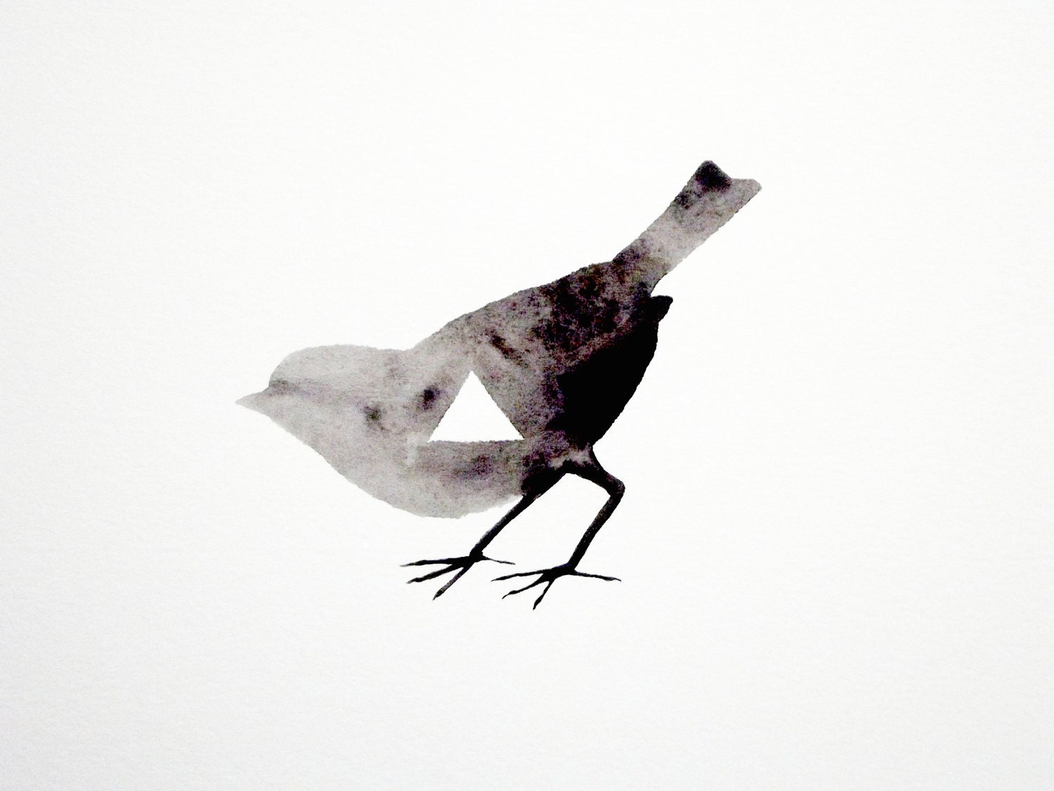 Geometric Bird - Original Watercolor