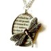 Dragonfly necklace silver ruby eyes  Handmade Graduation Gift Free US Shipping