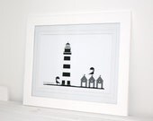 The Great British Summer - A4 Nautical Humorous Black & White Print
