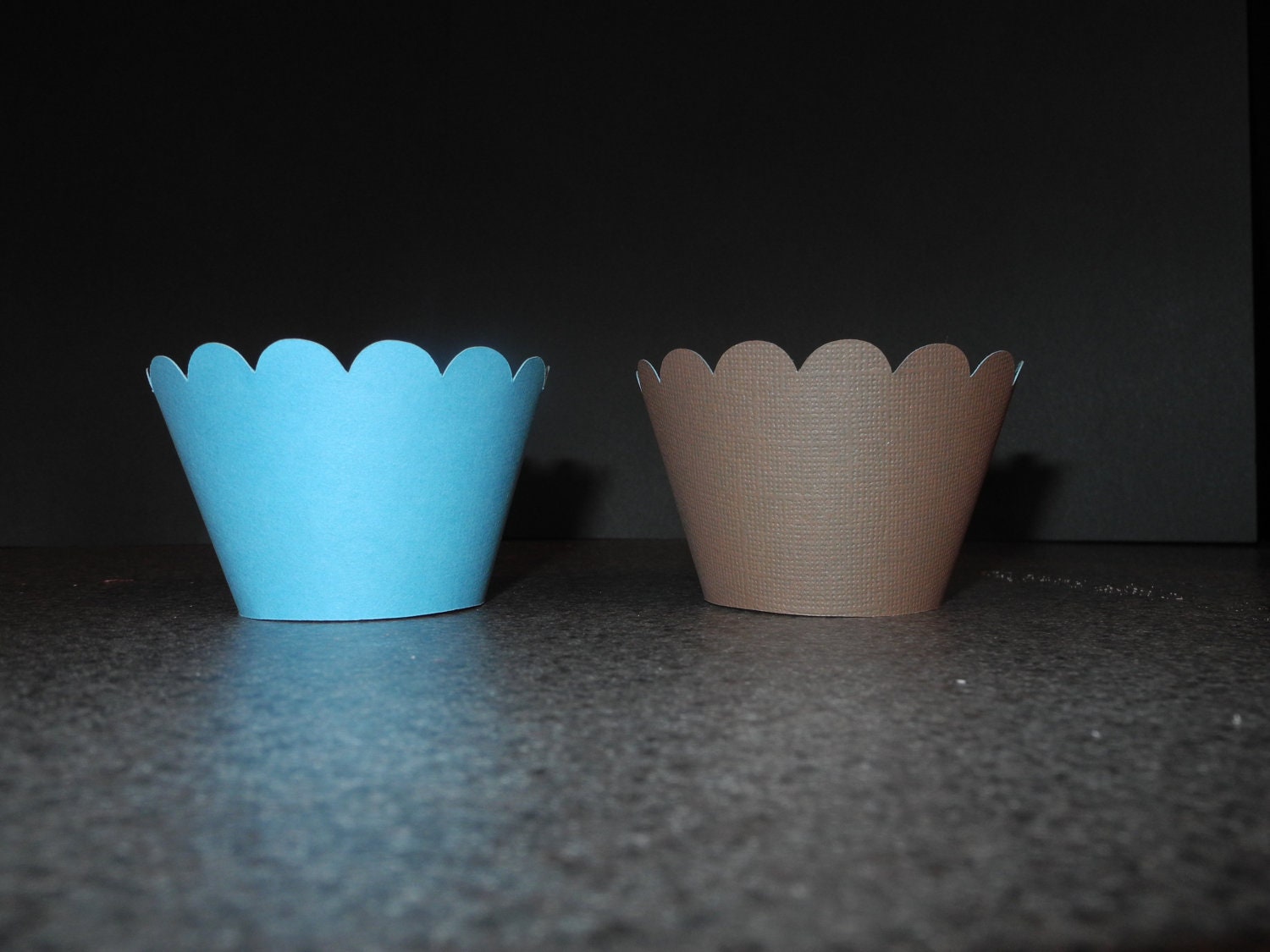 Brown and Tiffany Blue Cupcake Wrappers- Set of 12