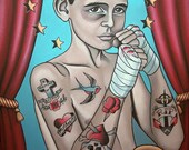 Tattooed Boxing Boy Art Print