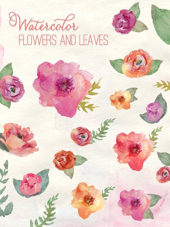 Watercolor Flowers - Clip Art