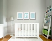 Love Print-Bedroom Print-Home Decor-Romantic-Vintage Blue-Set of Three Prints-Tiffany