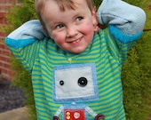 Boy's Striped Robot Sweater to fit age 3-5