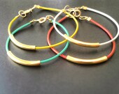 Gold Curved Bead Bracelet