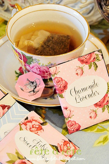 SPRING SALE SPECIAL - Vintage Shabby Chic Tea Party Editable Printable Kit - As seen on Celebrations at Home & A Blissful Nest