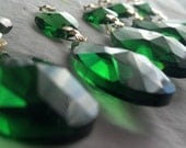 10 Green Chandelier Crystals Teardrop Rare Color Shabby Cottage Chic Christmas Green Chandelier Crystal Prisms