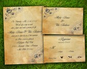Wedding Invitation and RSVP Card Suite - Vintage Rustic Hand-Drawn Formal Elegant Lace Customizable DIY Printable