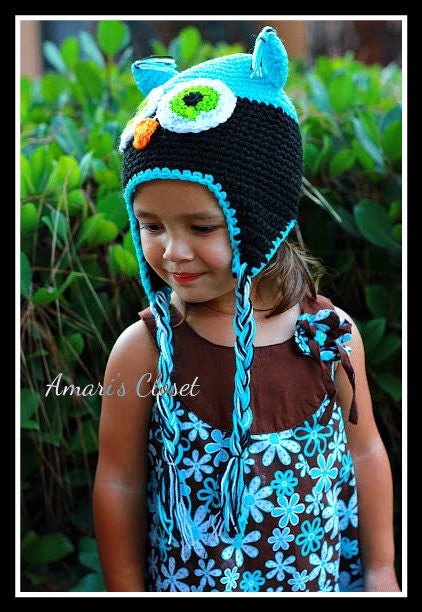 Adorable Owl crochet hats - Excellent for photos, warm heads, photo prop