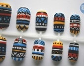 Tribal False Nail Art Set