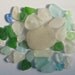 Sea Glass Beads Drilled Beach Glass, Two Holes, Center Drill, Large