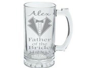 PERSONALIZED Glass Beer Mug - Father of the Bride, Father of the Groom -  Name, Title, Date - Father Beer Mugs, Dad Beer Mugs, Wedding Mug