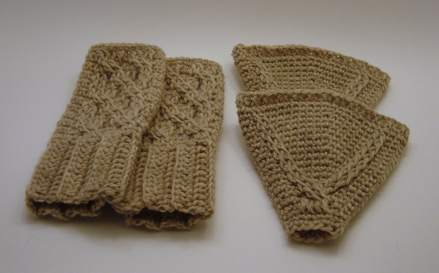 100% Wool Bicycle Accessory Gift Set: Helmet Ear Warmers and Fingerless Mittens