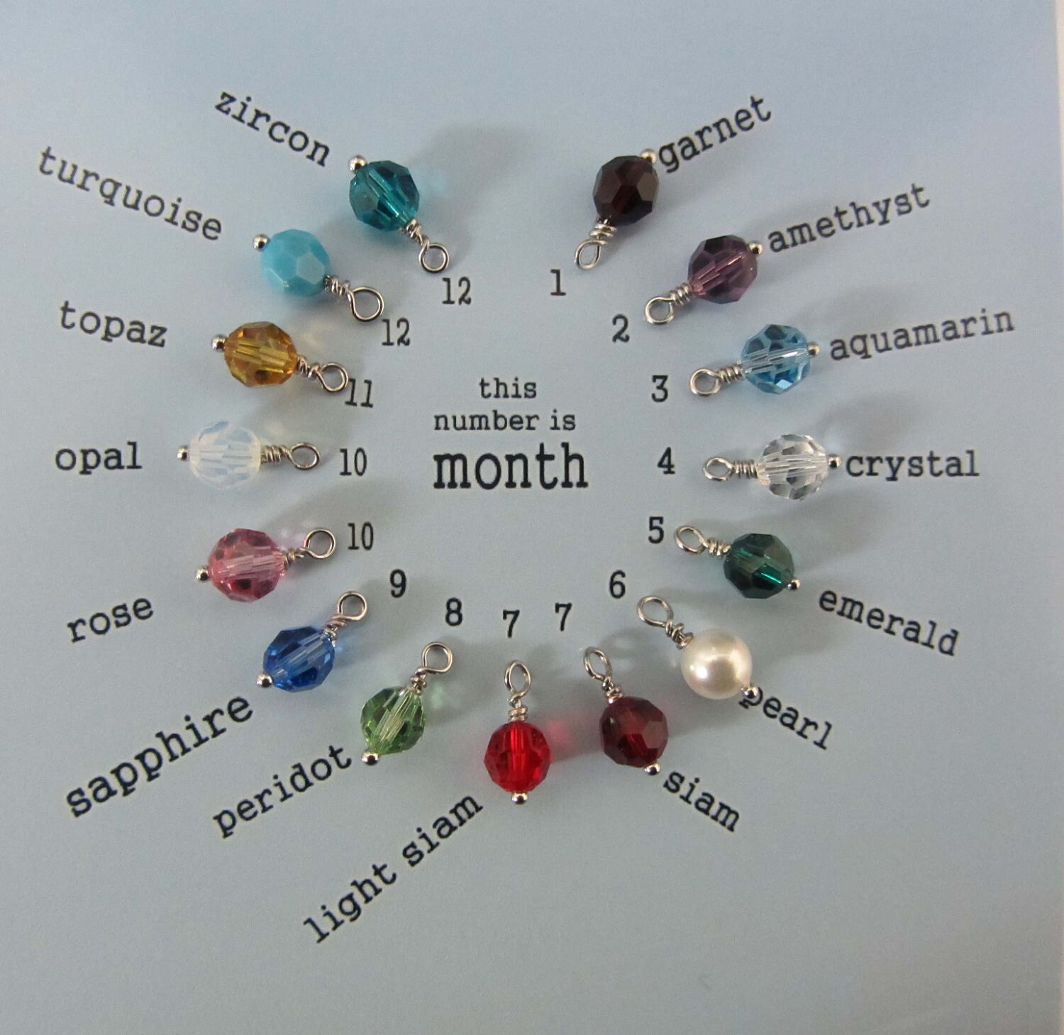 ADD ON 6mm Birth Month Crystal Charms 16k gold by KamaiJewelry