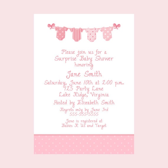 Printable Pink Laundry Baby Shower Invitation Il_570xn