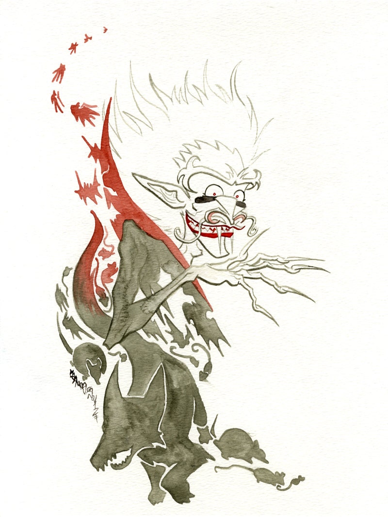 Dracula, Original Watercolor Painting