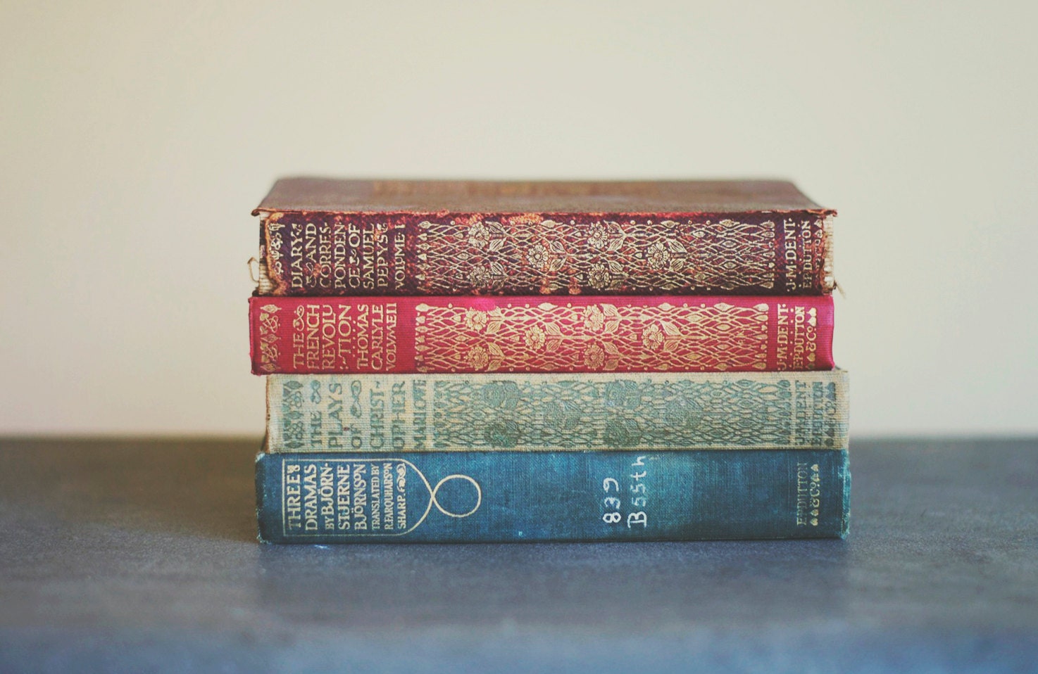 set of antique books. everyman's library poetry and prose. gorgeous illustrations.
