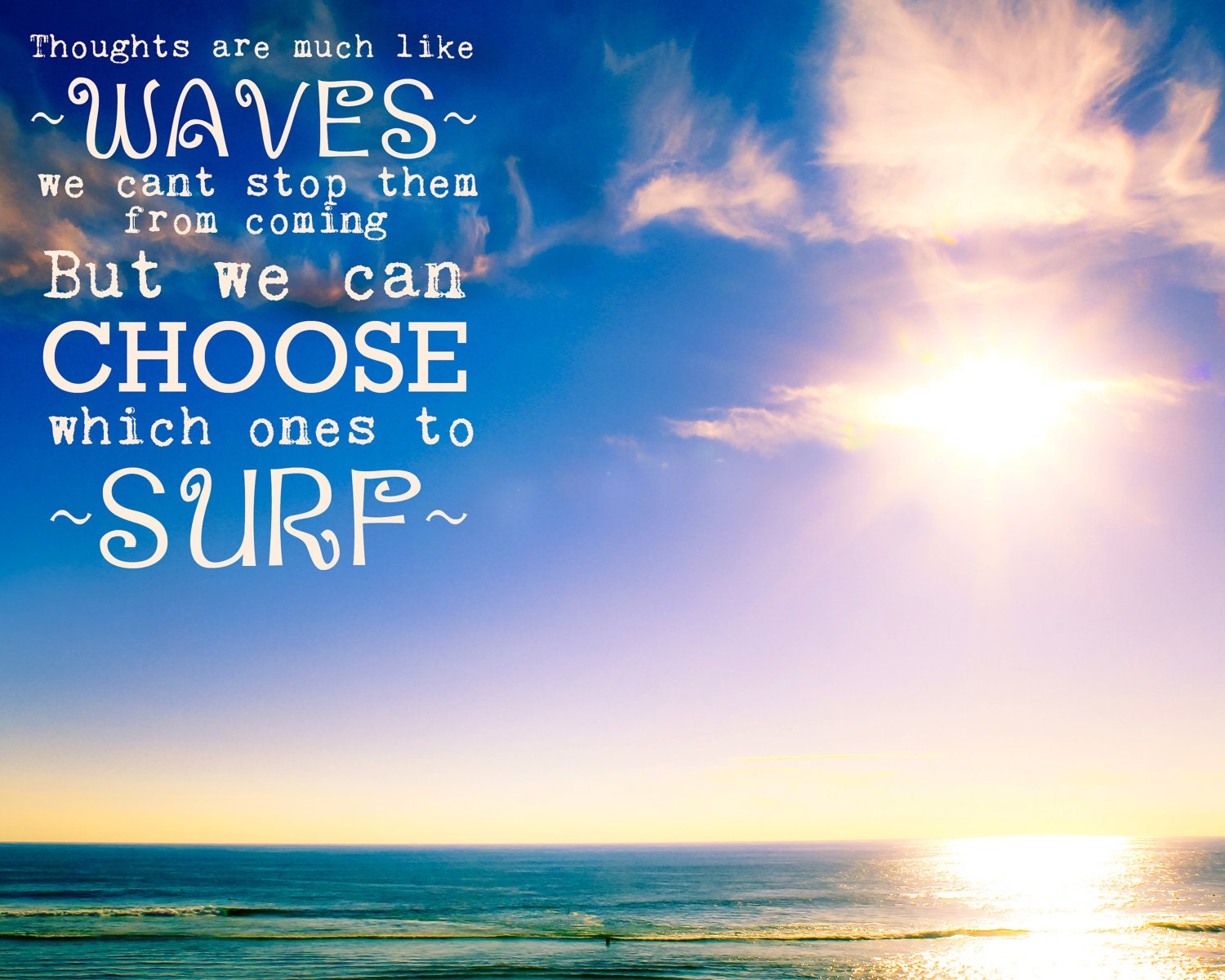 ocean quotes to gratitude, sky, sea, quote,  ocean Inspirational photo, inspirational 8x10,  waves