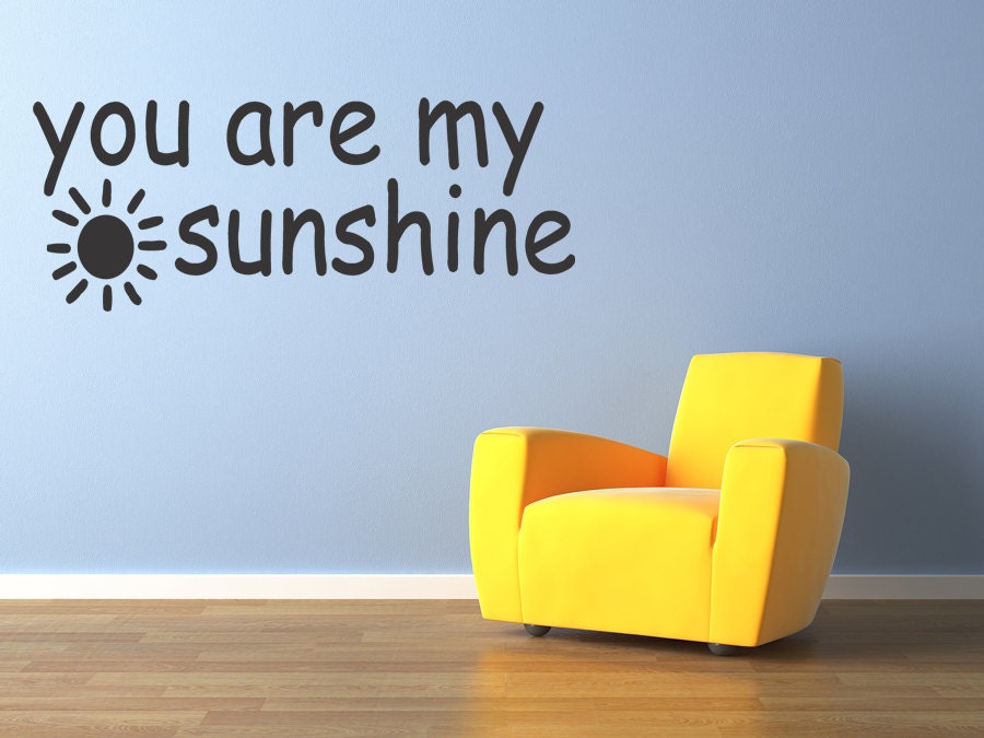 You are my SUNSHINE vinyl wall decal nursery by WallStickersDecals