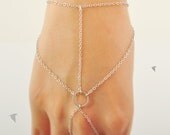 Slave Bracelet// Simple Cable Chain With Round Link Center, Wrist and Finger Bracelet, Extension - Multiple Wrist Sizes, Bracelet