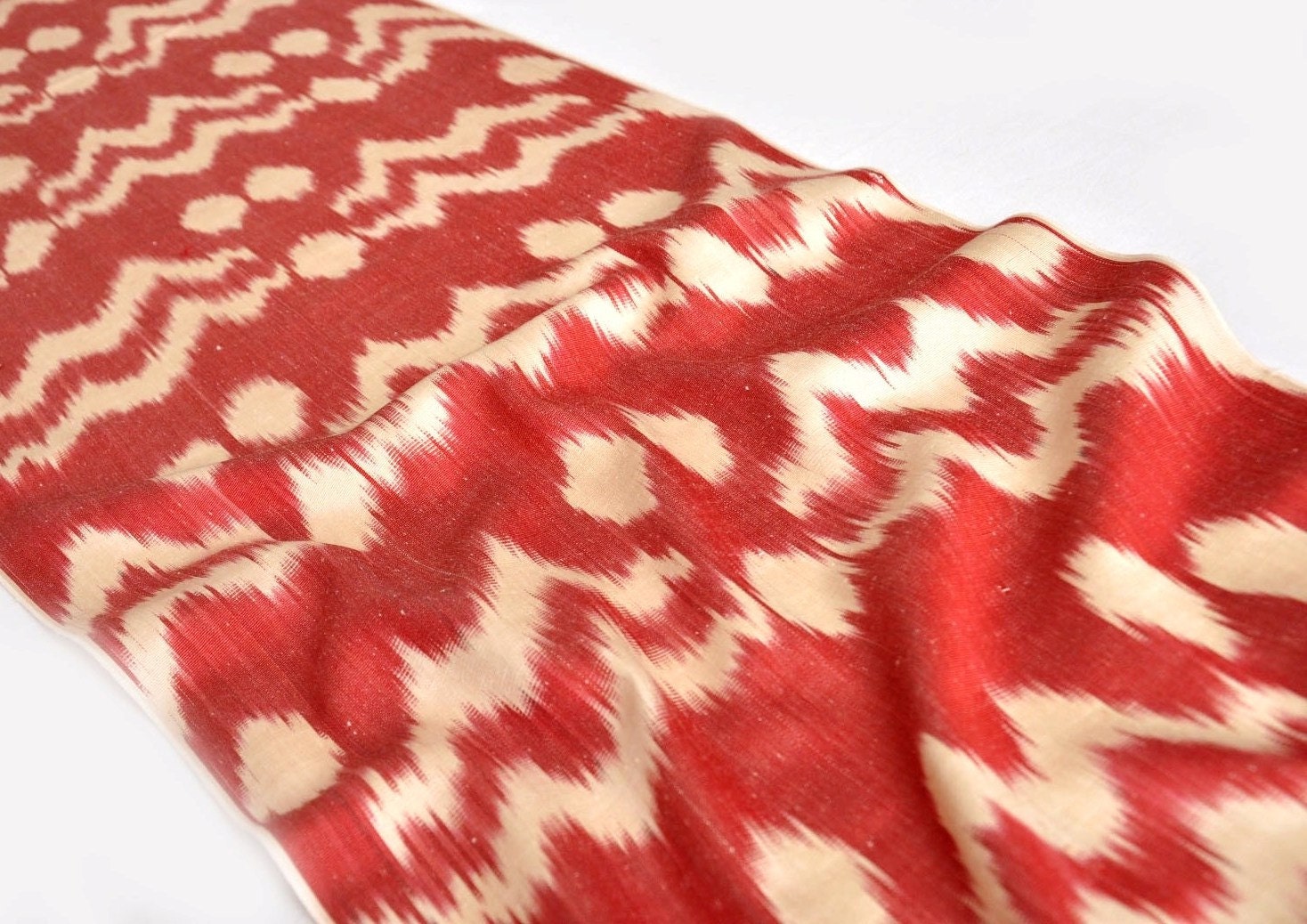 Smile Ikat fabric- 3 yard -100 %Hand woven.