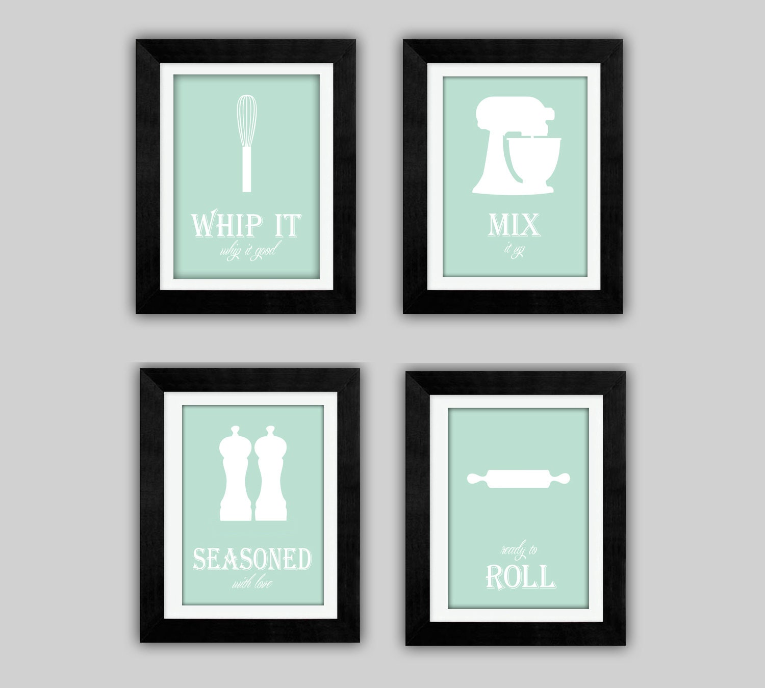 Kitchen Silhouette Printable Art Set Digital JPEG File