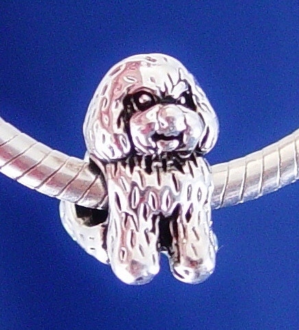 Dog Bishon Puppy Pet  European Charm Bead Silver Plated Jewelry designed to fit your Bracelet or style