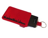Hamburg iPhone iPod Wool Felt Smartphone Case in red - Hamburg Skyline City Sleeve