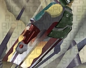 Poster Unframed 8.5x11 Star Wars Boba Fett Rocketeer