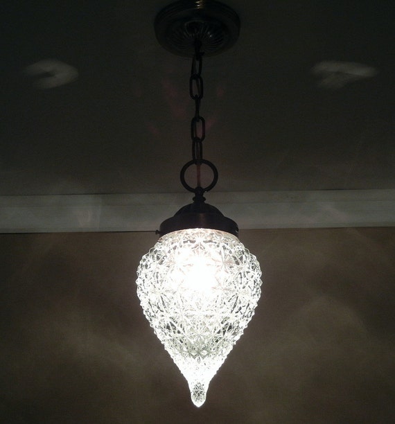 Vintage Crystal Glass Teardrop Shade Globe by VintageGlassLights