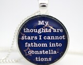 The Fault in Our Stars 'My Thoughts Are Stars' Glass Necklace Version 2