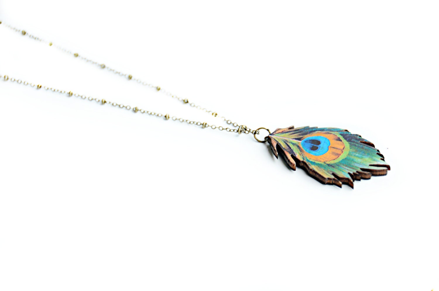 Peacock necklace, Feather necklace, jewelry necklace, Bird necklace, unique jewelry, fashion jewelry, vintage style