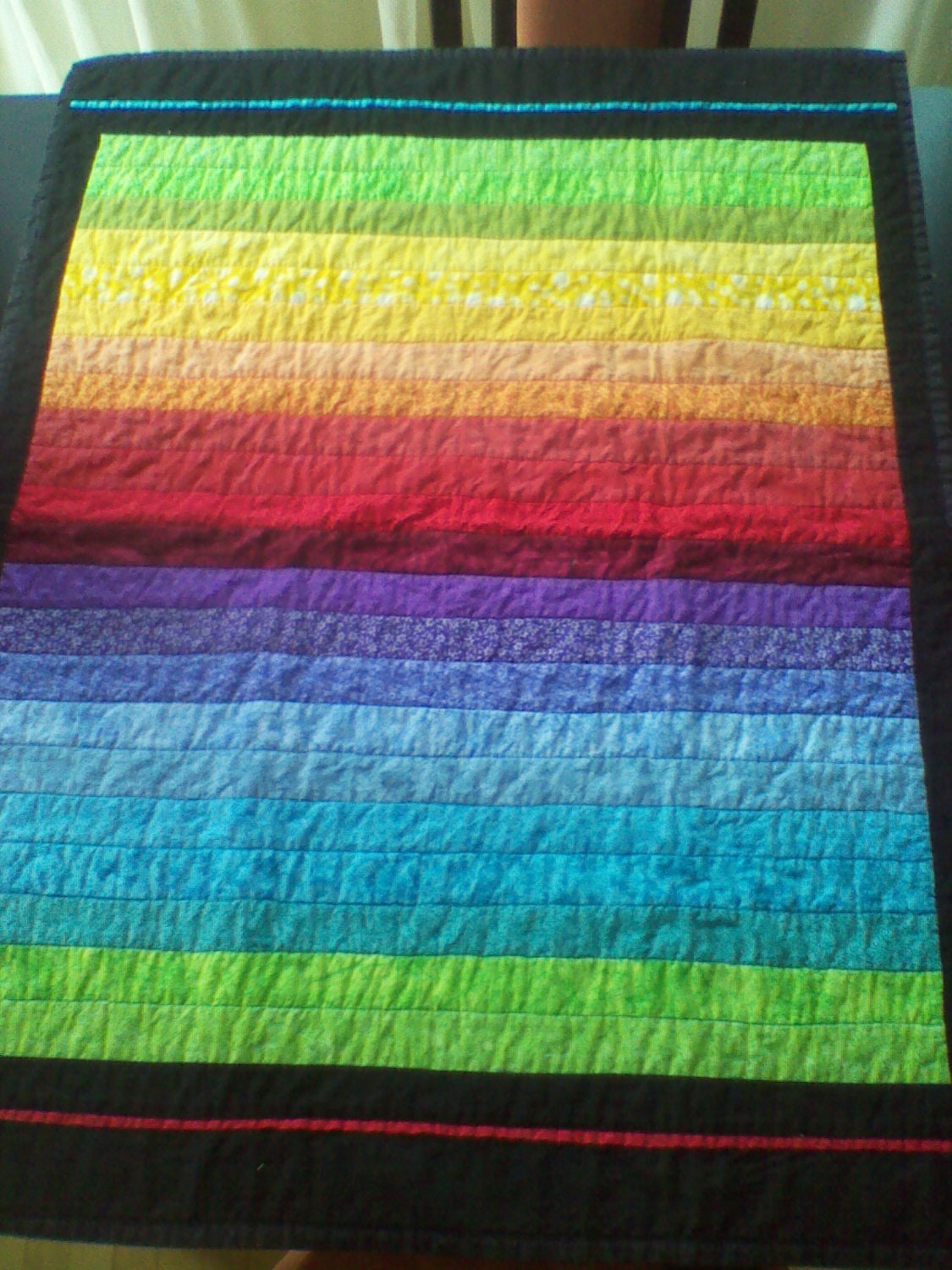 Lovely Bright Rainbow Baby Crib Quilt by WhatsHotWhatsNot ...