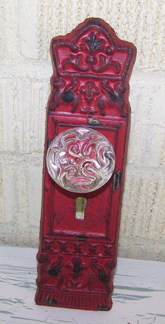 Decorative Door Plate with Glass Knob Curtain by ShabbrusticChic