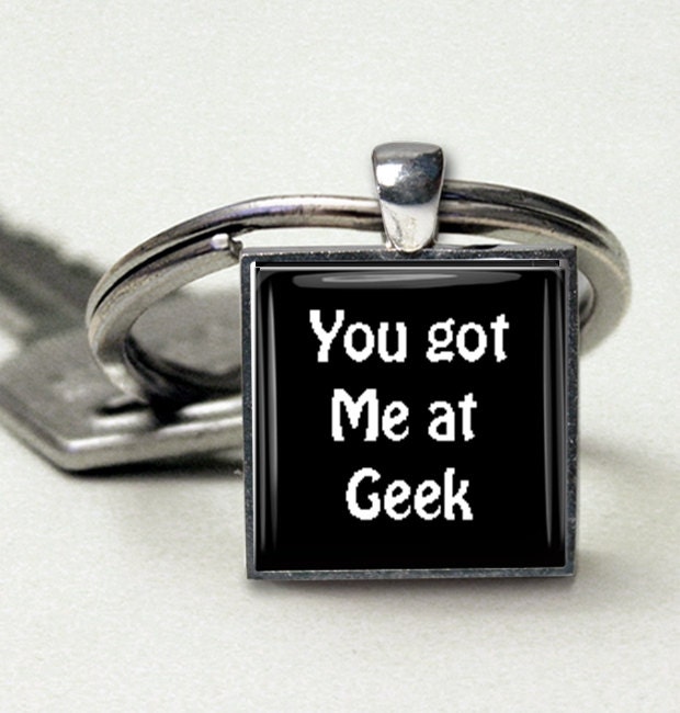 Geek, Geekery, Keyring, Geek, Humor, Saying, Nerd, Techie, Geek, Nerd, Techie, Gift, Handmade Jewelry, Necklace, Under 15, USA Made