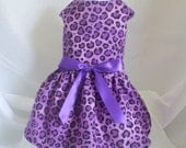 Dog Dress, Cheetah Print, Purple