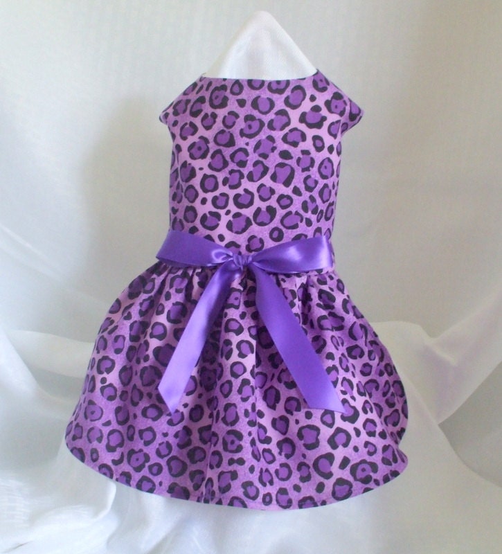 Dog Dress, Cheetah Print, Purple