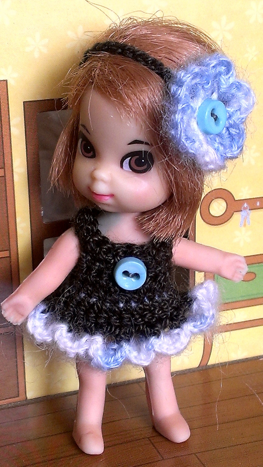 sale Crochet 'fall flowers' set for kiddle doll
