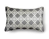 SALE. Lattice Pillow Gray Trellis with insert 12X18 inch