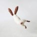 Jumping bunny rabbit Sir Hopsalot, design animal from natural sheep wool