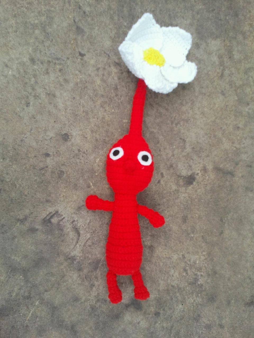 Freshly Plucked Pikmin Plush Crochet Amigurumi - large - red - made to order