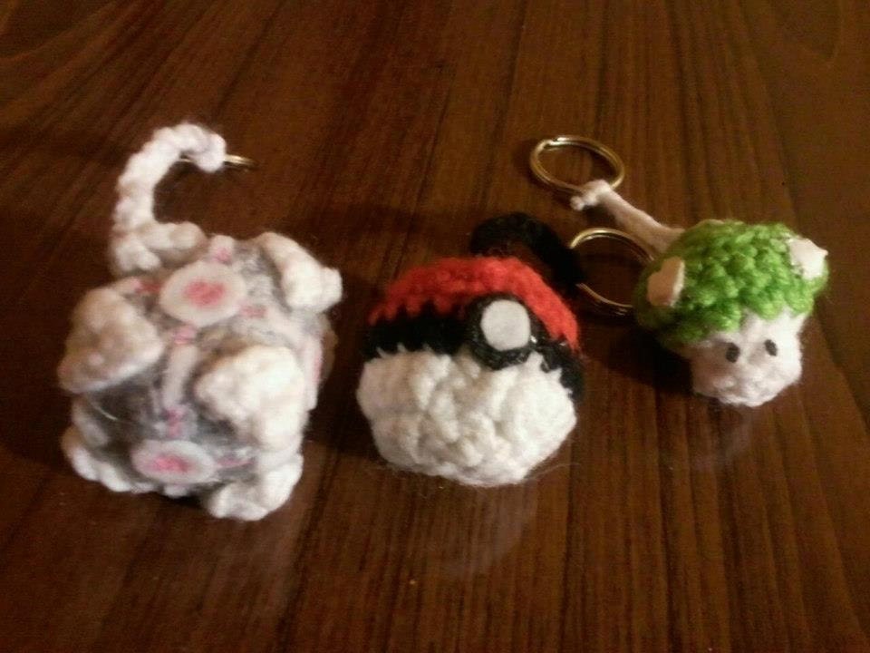 Mario 1up Mushroom Crochet Keychain - made to order