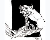 Death: Card XIII /13- Major Arcana tarot card art - Norse Underworld Goddess Hel / Hela -  8.5 x11 archival art print