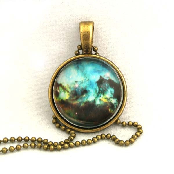 10% SALE Necklace The Seahorse of the Large Magellanic Cloud Galaxy Jewelry Universe Space Pendant Copper Necklaces Gift