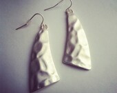 Hammered Silver Tone Drop Earrings