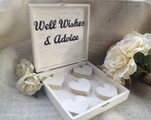 Customized Wedding Guest Book Alternative Shabby Chic Rustic Advice for Bride & Groom Well Wishes Wooden Hearts Wedding Favors
