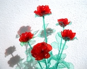 red rose made from plastic bottle. Home Decor. Handmade. Ecofriendly bouquet. Gift. Floral arrangement.