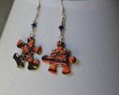 Wire Wrapped Puzzle Piece Earrings