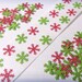 100 Christmas Snowflake Stickers in Green & Red Dot
